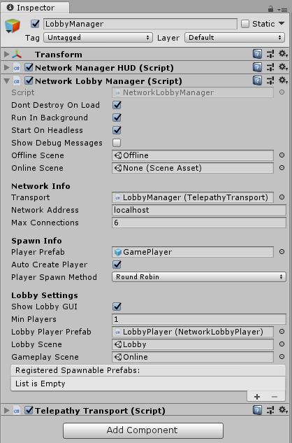 Network Lobby Manager