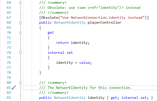 Code snip in NetworkConnection.cs