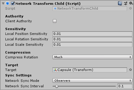 The Network Transform Child component