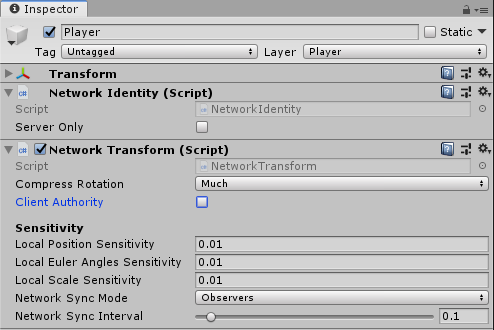 The Network Transform component