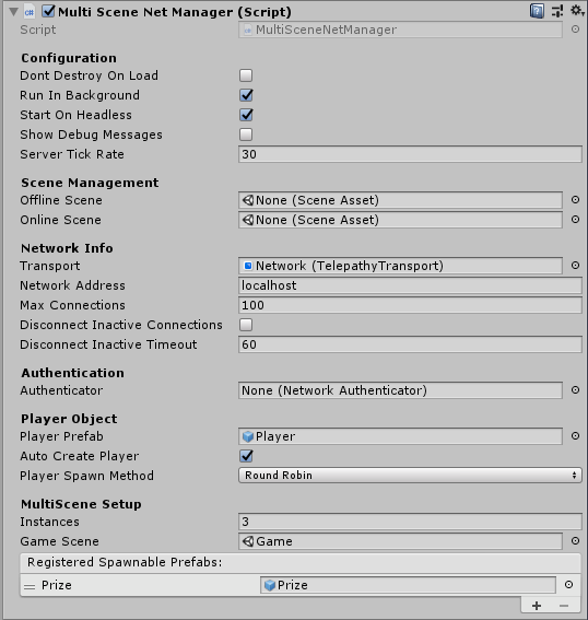 MultiScene Network Manager